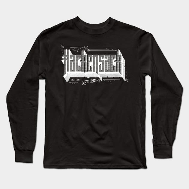 Vintage Hackensack, NJ Long Sleeve T-Shirt by DonDota